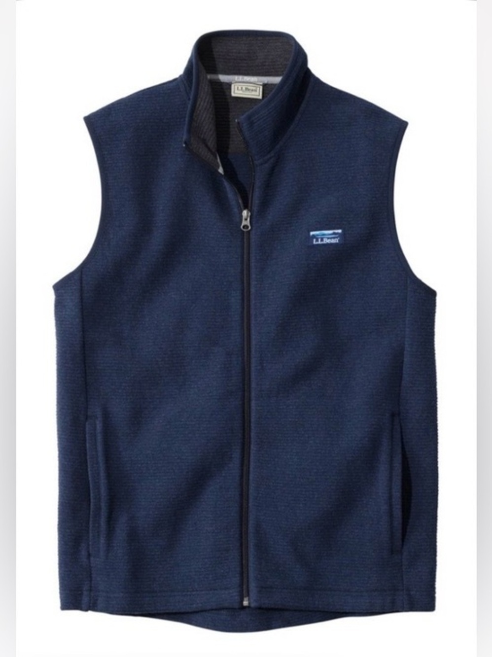 L.L. Bean Men's Lakewashed Double-Knit Vest Navy Blue Size Medium Regular